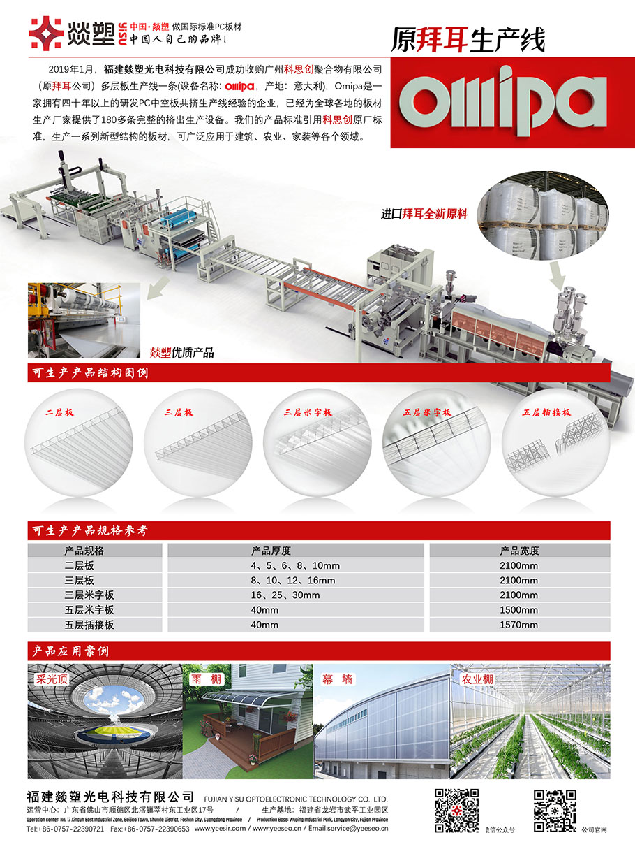 燚塑原科思創(chuàng)OMIPA生產(chǎn)線